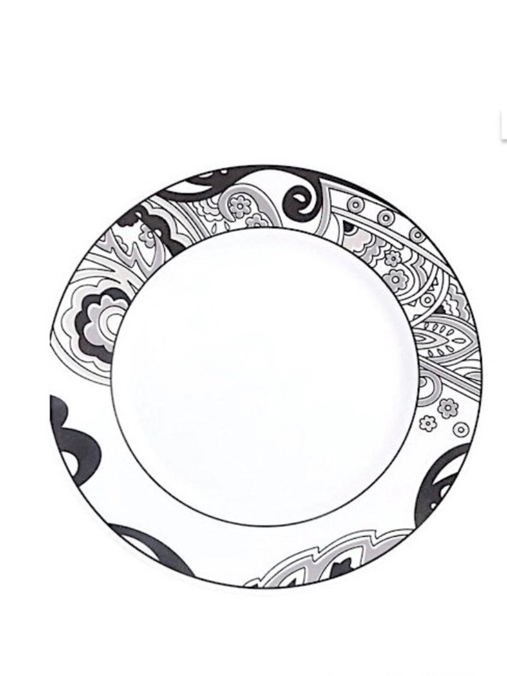 6 Corelle Vive Lunch Plates Nouveau White Black